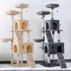 Árbol rascador para gatos torre para casa con hamaca para mascotas, gatos, escalada, Casa con hamaca para mascotas ► Foto 1/6