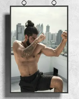 

0145J Bodybuilding Kung Fu Practic Wall Sticker Silk Poster Art Home Decoration