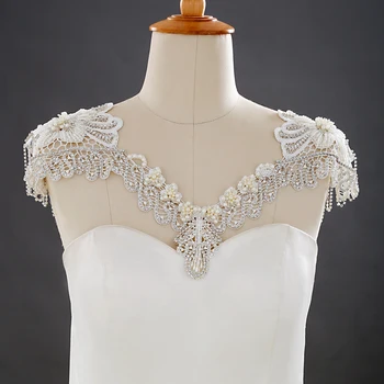 

YouLaPan Pearl Beaded Wedding Bolero Stunning Wedding Wrap Jacket for Evening Prom Women Shrug Accessories Bridal Wraps G12