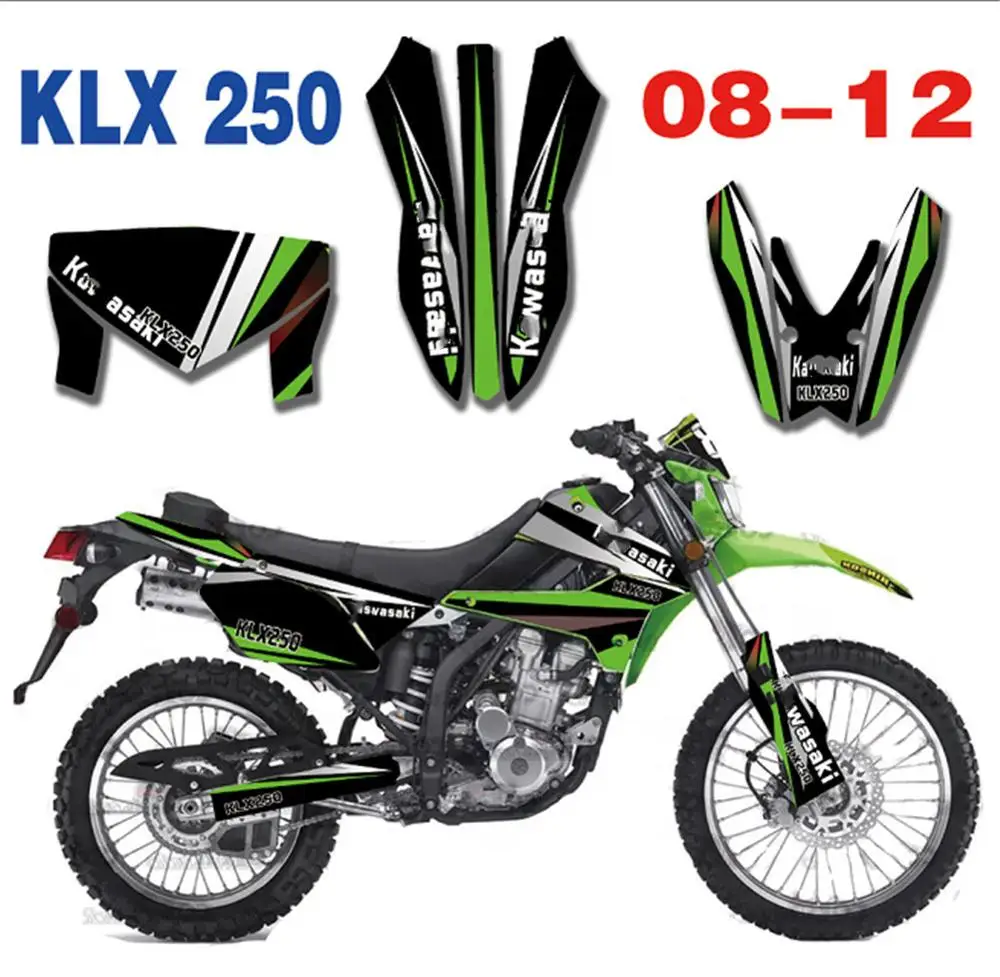 Настраиваемый фон наклейки обертывания наклейка для Kawasaki Ninja KLX250 KLX 250 2008 2009 2010 2011 2012 Мотокросс Enduro Байк