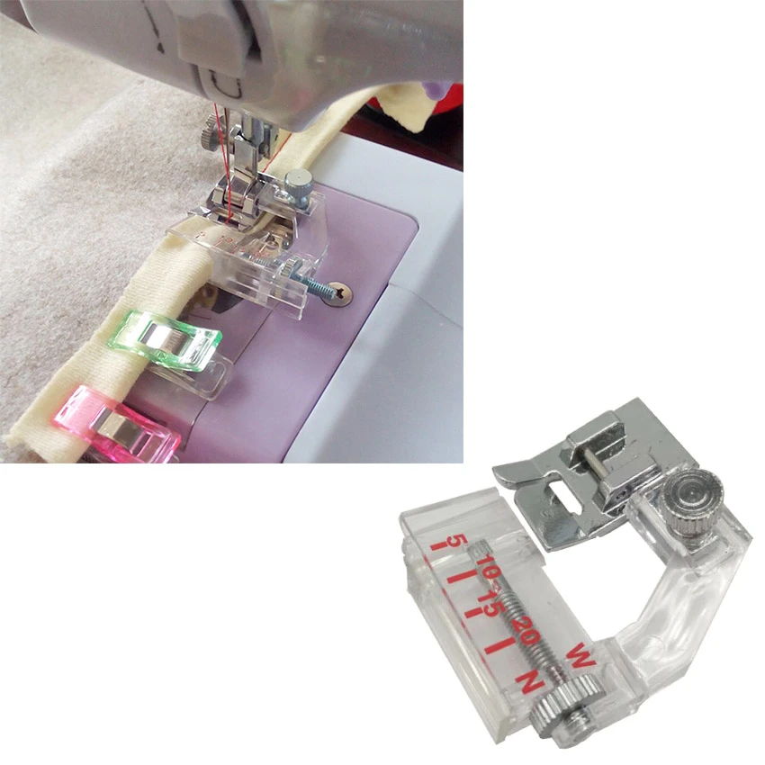 5Pcs Adjustable Bias Tape Binder Foot Presser Sewing Machine Accessory Set 