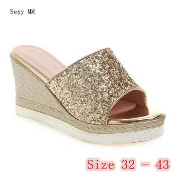 

Women High Heel Wedge Sandals Platform Shoes Woman High Heels Wedges Gladiator Sandals Small Plus Size 32 33 - 40 41 42 43