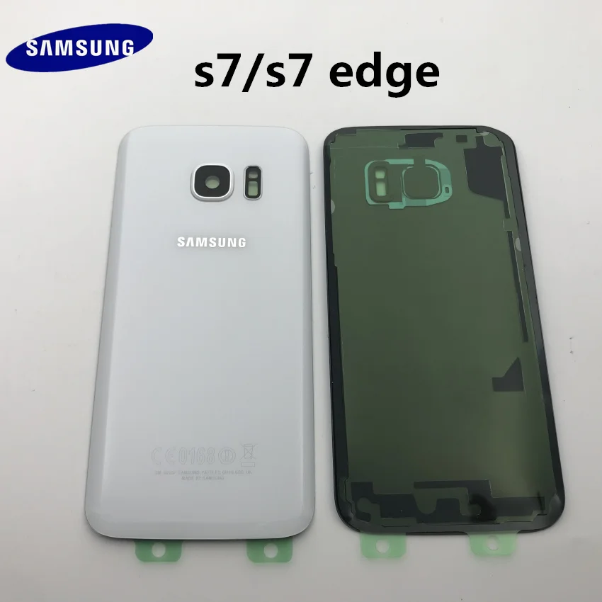 Samsung Galaxy S7 G930 S7 edge G935 Задняя крышка батареи корпус двери+ Ушная камера стеклянная рамка объектива Запасные части для ремонта