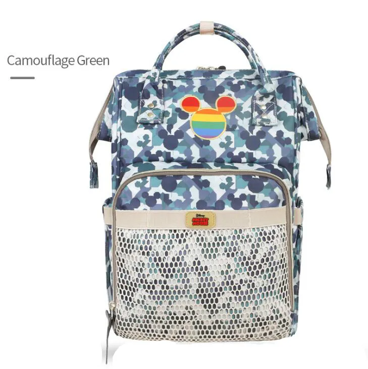 Disney Mummy Maternity подгузник сумка брендовая Большая вместительная Детская сумка дорожная Микки Минни рюкзак дизайнерская сумка для ухода за ребенком - Цвет: Q