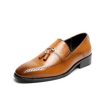 

Men Dress Shoes Handmade British Business Style Paty Leather Wedding Shoes Leather Oxfords Formal Shoes