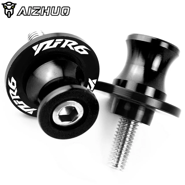 YZF R6 Motorcycle 6MM CNC Aluminum Swingarm Spools Stand Screws Slider FOR YAMAHA YZF R6 1999 2000 2001 2002 2003 2004-2019 M6 6MM Black