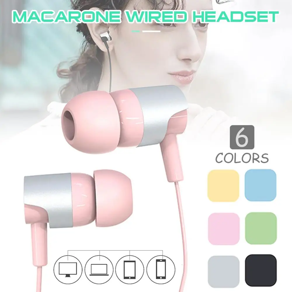 

Candy colors Wired Earphone Bass Stereo Earbuds Sports Waterproof 3.5mm Earphone Music Headsets with microphone