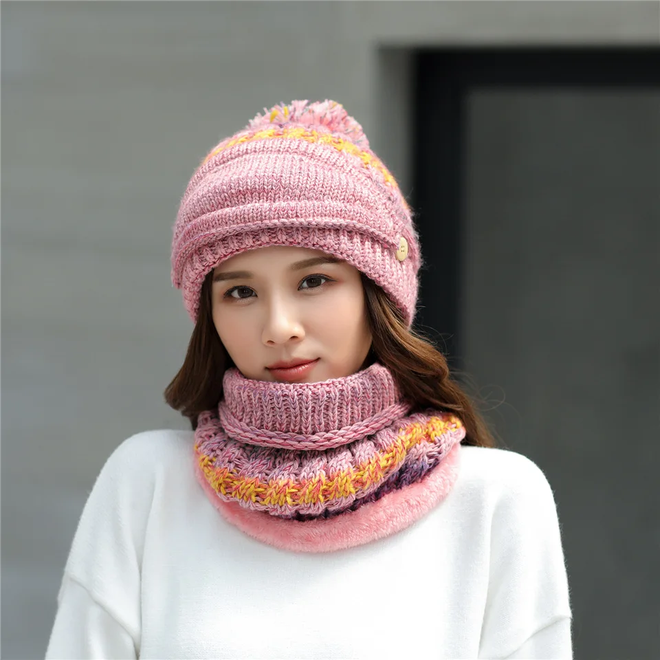 Зимняя шапка и шарф набор для женщин зимние аксессуары женская зимняя шапка, шарф набор зимняя шапка и шарф набор для женщин Высокий
