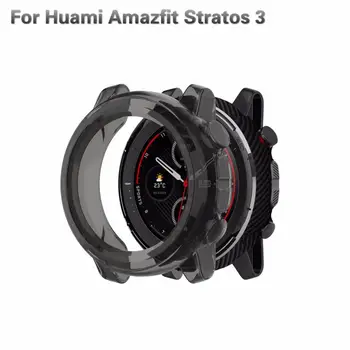 

5 Colors Watch Case For Huami Amazfit Stratos 3 Protect Cover TPU Soft Shell For Amazfit Stratos 3 Silicone Protector Frame