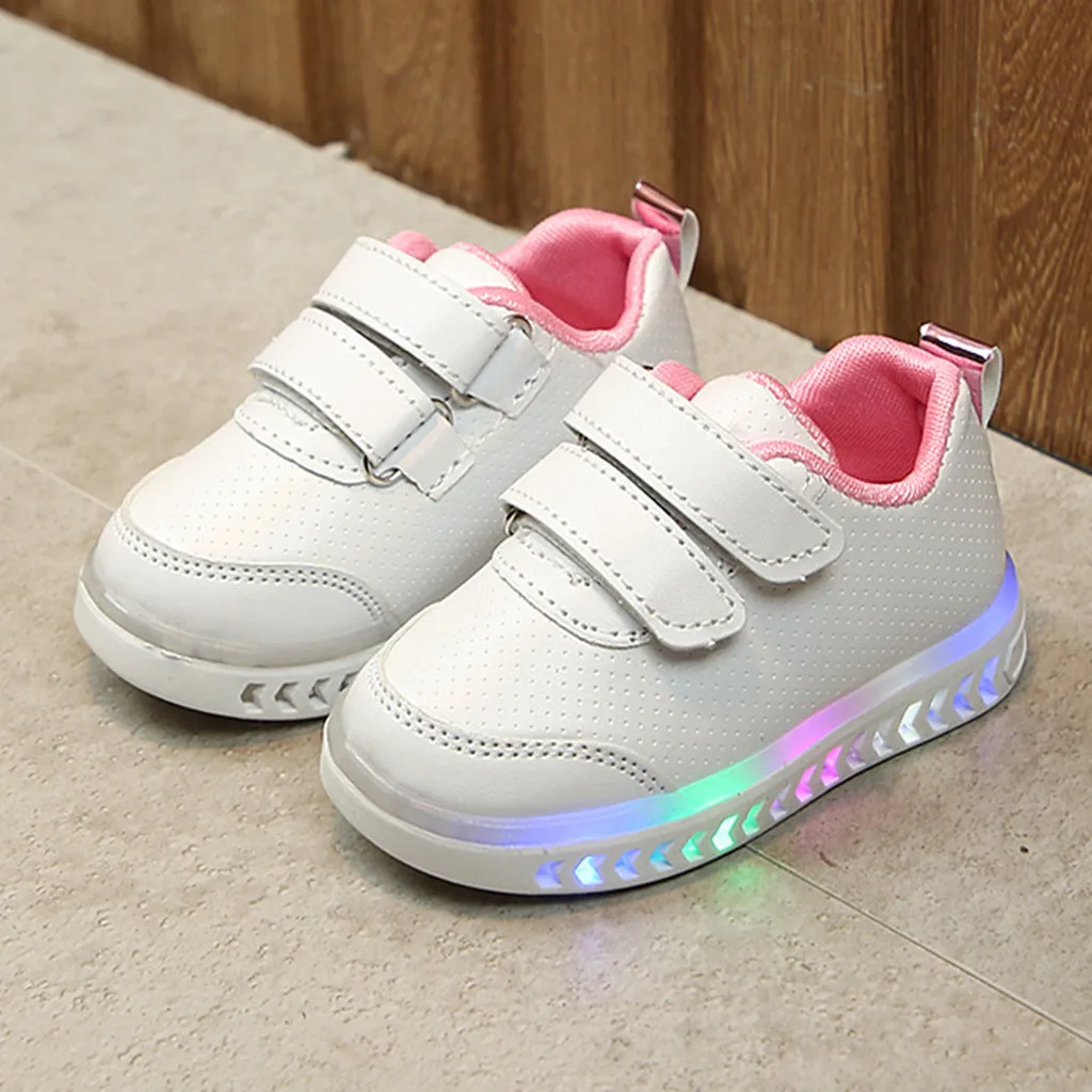 Новинка; детская светящаяся обувь для маленьких девочек и мальчиков; светильник светодиодный; светящаяся спортивная обувь для бега; кроссовки для детей от 15 месяцев до 7 лет