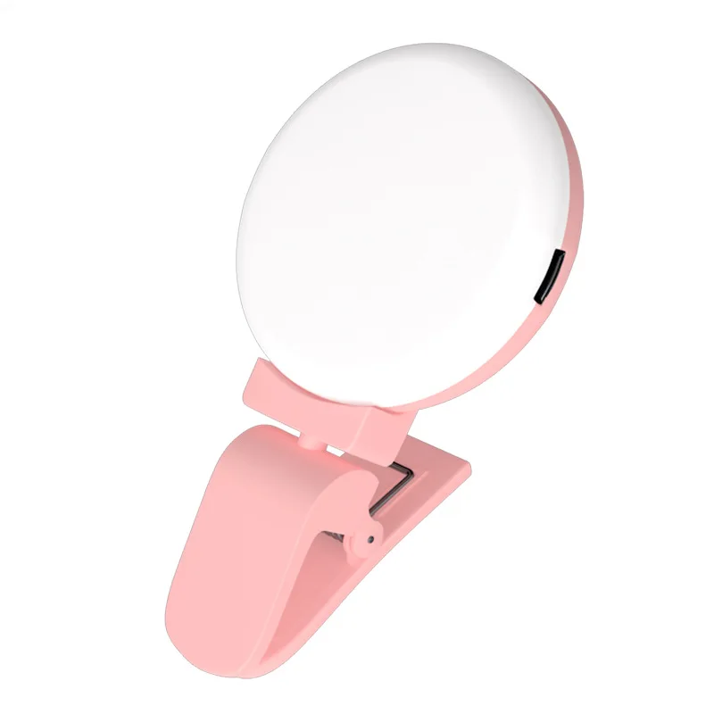 Портативный светильник, светильник для мобильного телефона, светильник для фотосъемки, светодиодный светильник с автоспуском - Цвет: Розовый