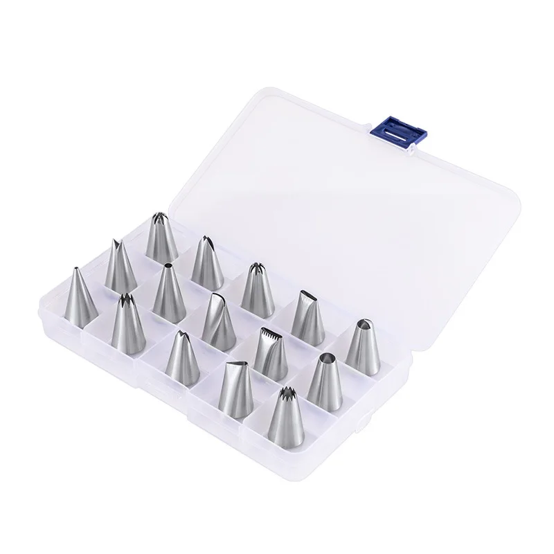 16pcs Nozzle Tips Icing Piping Cream Stainless Steel DIY Cake Decorating Tools Pastry Bag Nozzle Kitchen Bakery Tools muffin