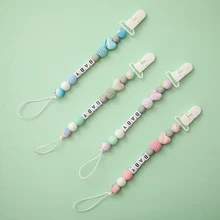 bebe attache tetine bébé tétines et accessoires attache tetine personnalise pour attache sucette tetine Attache tétine en Silicone pour bébé, porte tétine avec lettres, accessoires pour bébé, chaîne 