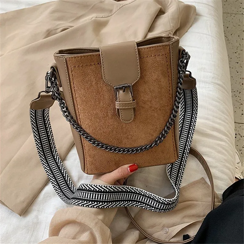

Female Bag 2019 Autumn New Retro Matte Bucket Fashion Casual Shoulder Messenger Bag Women Purse and Handbags Sac A Main
