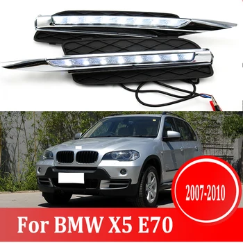 

2pcs For BMW X5 E70 2007-2010 6000K White Light LED Daytime Driving Running Light DRL Car Fog Lamp