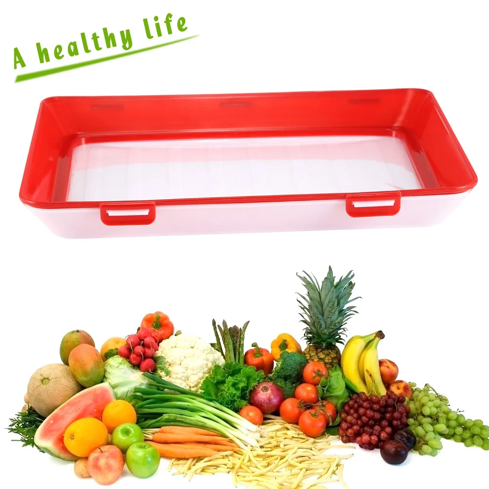 

1PC Tray Food Plastic Preservation Tray Kitchen Tools Healthy Storage Container XHC88