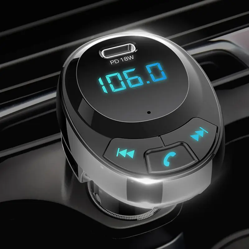 1 шт. двойной USB и type-C зарядный порт Автомобильный Bluetooth fm-передатчик, беспроводной fm-радио Bluetooth адаптер