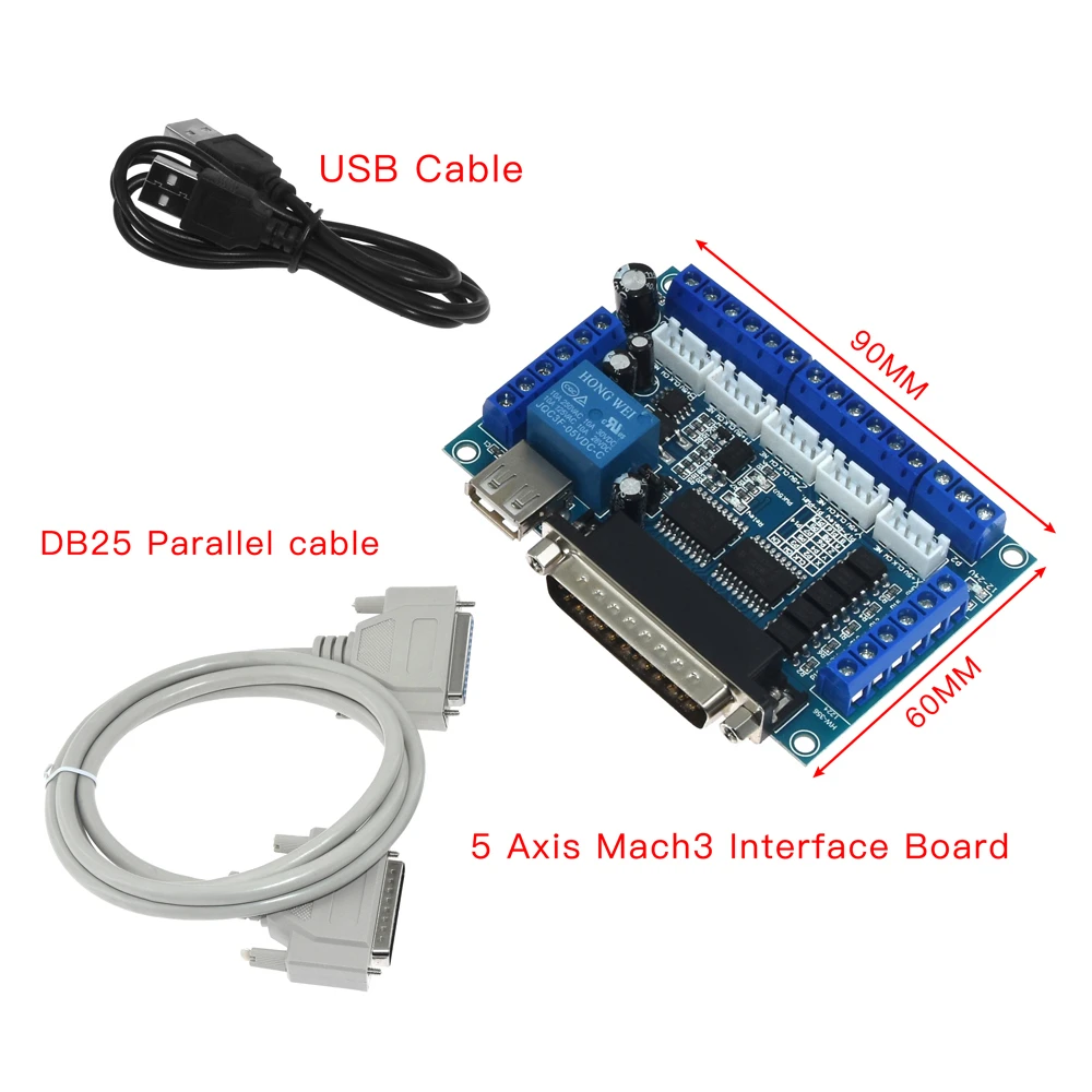 5 Axis CNC Interface Adapter Breakout Board For Stepper Motor Driver Mach3 W/USB 5 Axis CNC Interface Adapter Breakout Board For Stepper Motor Driver Mach3 W/USB