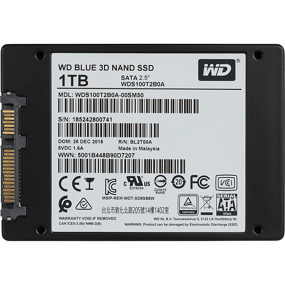 Накопитель SSD WD Original SATA III 1Tb WDS100T2B0A Blue 2.5"