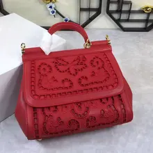 25 см черный резной узор из телячьей кожи многоцветная ретро модная сумка на одно плечо сумка-мессенджер открытая женская сумка