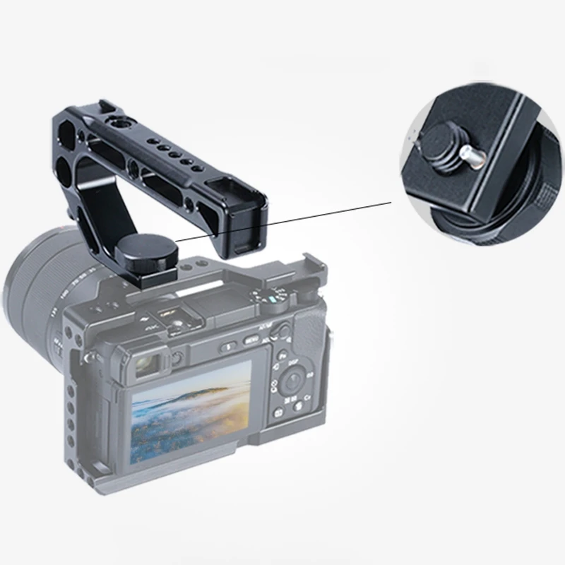 

Uurig R008 Dslr Top Handle Handgrip With Arca Quick Release 4 Cold Shoe Mounts With Metal Video Cage Mount For Sony A6400