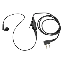 Oreillettes de talkie walkie intra auriculaires à 2 broches, casque à déconnexion rapide, avec micro PTT, compatibles avec les Radios bidirectionnelles Kenwood Bao Feng 