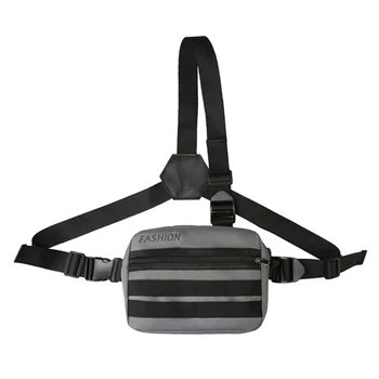

Chest Rig Waist Bag High Quality Two Front Pocket Oxford Men Functional Tactical Chest Bags Outdoor Adjustable Street Wear Bag