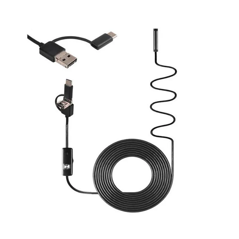 720P USB камера 3 в 1 Промышленная камера эндоскопа 8 мм эндоскопа камера IP67 водонепроницаемый ремень 6 светодиодный для мобильного телефона Android