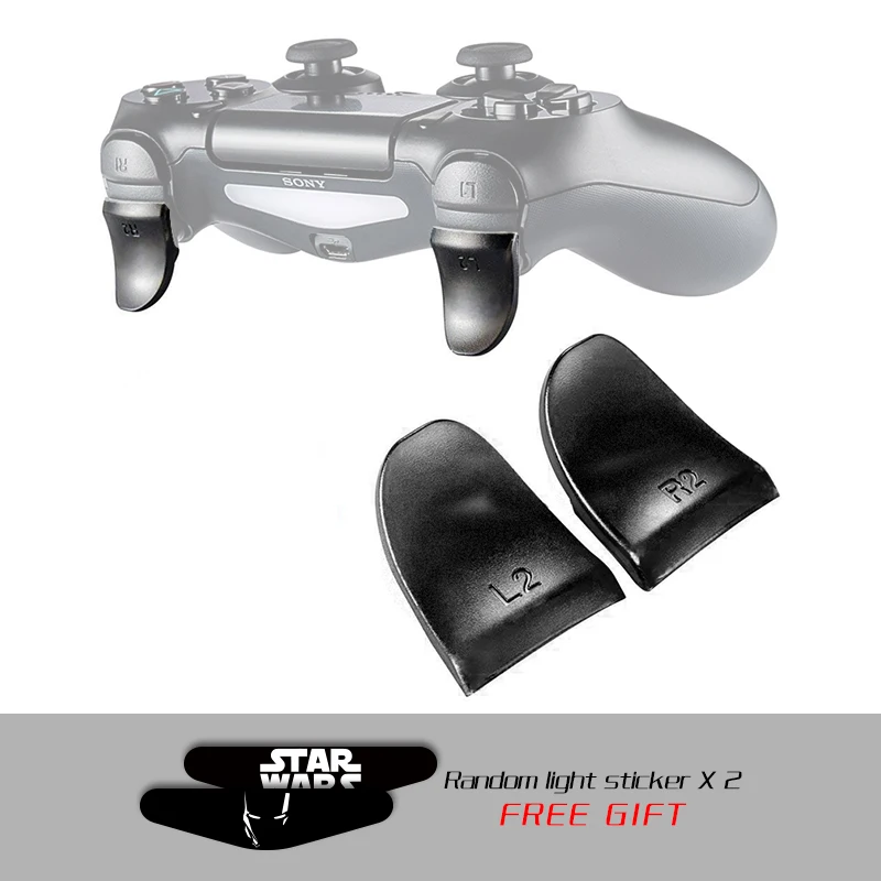 Black 1 шт. изогнутый L2 R2 триггер расширитель кнопки комплект для playstation 4 PS4 S/PS4 Slim/PS4 Pro игровой контроллер аксессуары - Цвет: Black