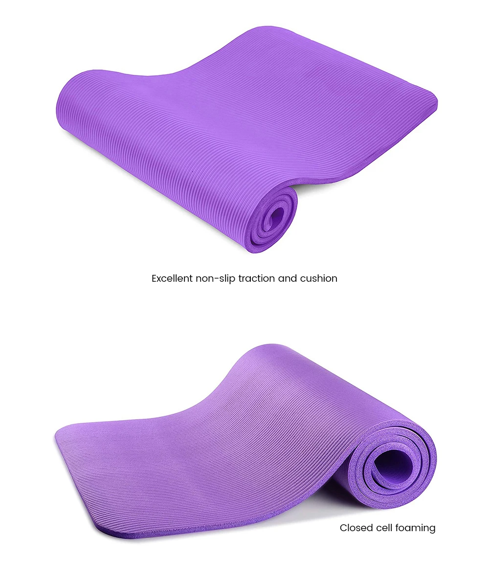 15 мм толстые NRB Нескользящие коврики для йоги для фитнеса безвкусные пилатесы для тренажерного зала с ремнем для йоги 183 см X 80 см супер большие