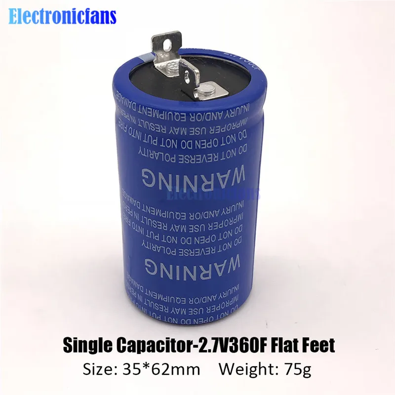 2,7 V 360F 35*62mm сверх яркий конденсатор флаг ноги 2.7V360F супер конденсатор для Автомобильная стереоколонка батарея высокочастотная низкая ESR