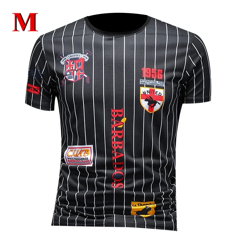 

2020 New man t-shirt cotton stripe badge print t shirt men short sleeve t shirts