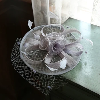 

Mingli Tengda Banquet Cambric Small Formal Bridal Hat Fascinators Elegant Women Black Bride Wedding Accessories Birdcage Tiara