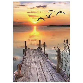 

Setting Sun round Shaped Diamond Painting Needlework Rhinestone Cross Craft Kit