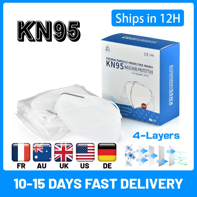 

10 Pcs KN95 Face Masks Dust Respirator KN95 Masks Adaptable Against Pollution Breathable Mask