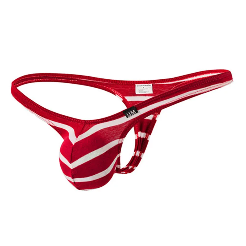 

Men's G-Strings Striped Tight Sexy Thong Low Waist Breathable Stretch T Pants Underwear underpants male Thongs