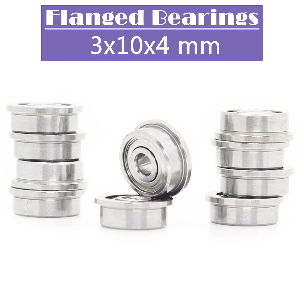 

F623ZZ Flange Bearing 3*10*4 mm ( 10 PCS ) Flanged F623 Z ZZ Ball Bearings