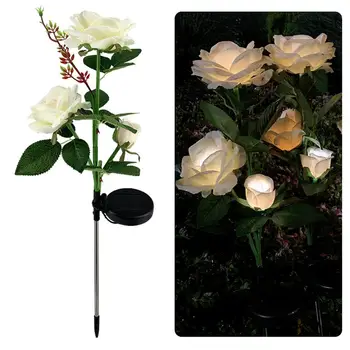 

Lawn Lamp Solar Power Lights Rose Rose Decoration Light White LED Outdoor