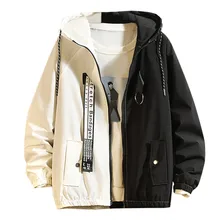 Негабаритный 4xl осенние куртки Уличная мужская куртка с длинными рукавами ветровка на молнии пальто хип хоп черная джинсовая куртка с капюшоном для мужчин