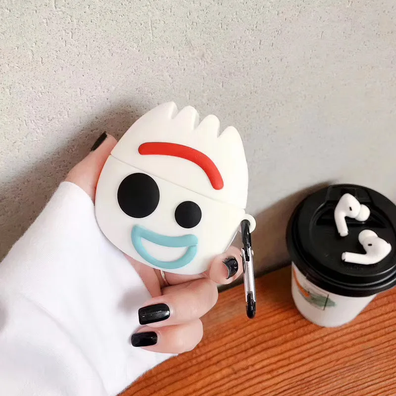 Силиконовый чехол для наушников AirPods pro с Bluetooth для Airpods 3, милая история игрушек мультфильма Forky, защитный чехол на заднее кольцо