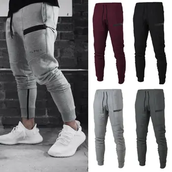 

2019 Autumn Winter New Men's Sport Gym Slim Fit Running Joggers Casual Long Trousers Drawstring Workout Fitness Pants Fashion
