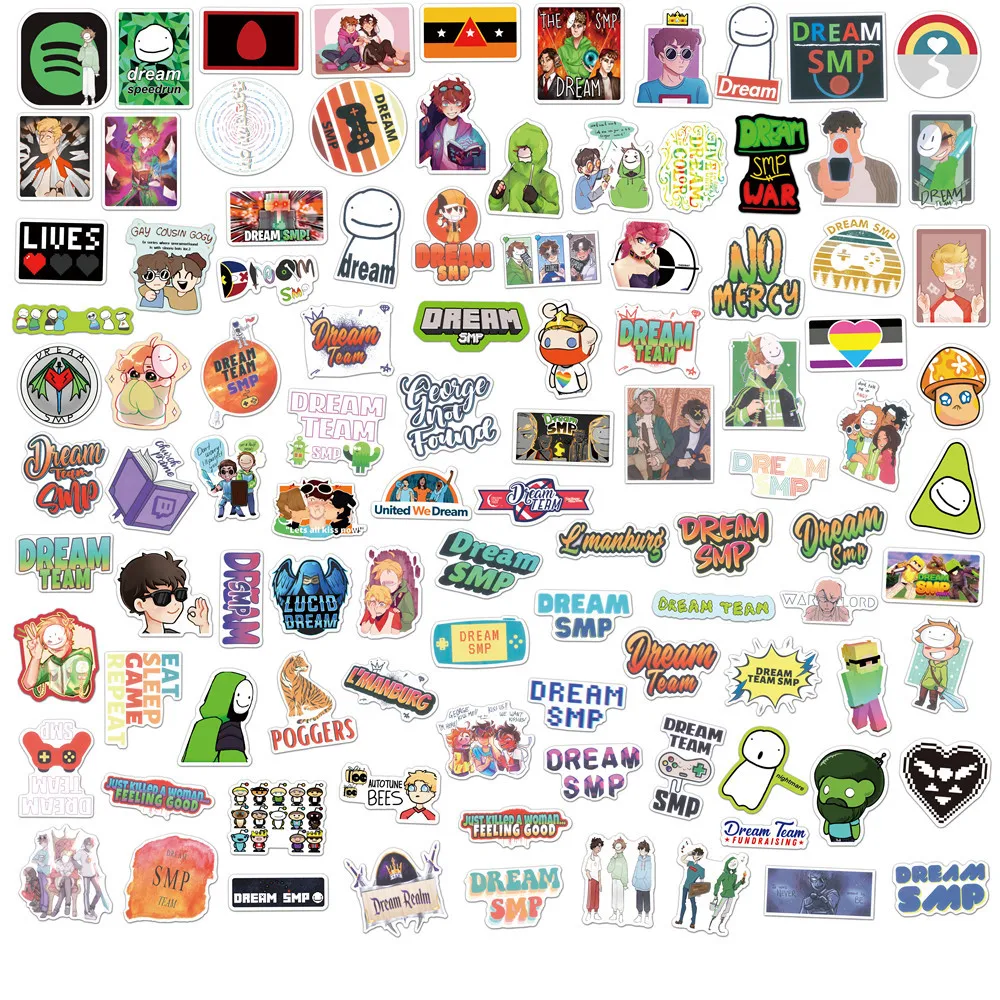 50 100pcs dream smp stickers aesthetic cartoon anime graffiti suitcase suitcase waterproof diy stickers assorted stickers aliexpress