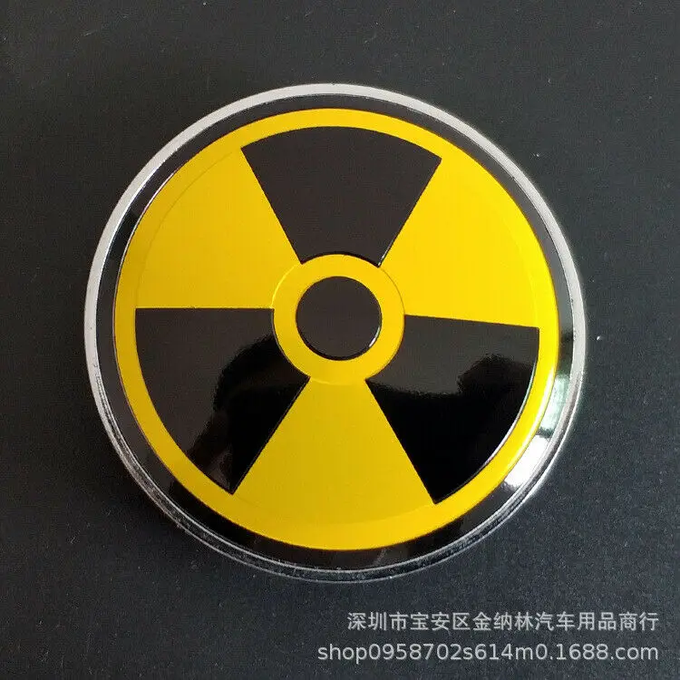 

4x 60mm Radioactive Warning Car Wheel Center Hub Caps Emblems Decal Sticker