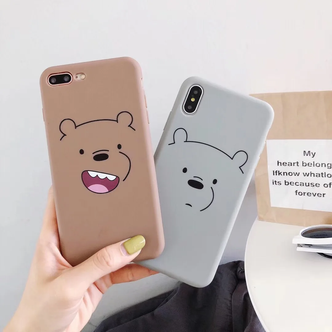 

Cute cartoon We Bare Bears soft TPU phone case For iphone Xs MAX XR X 6 6s 7 8 plus funny fat bear couple back cover Fundas