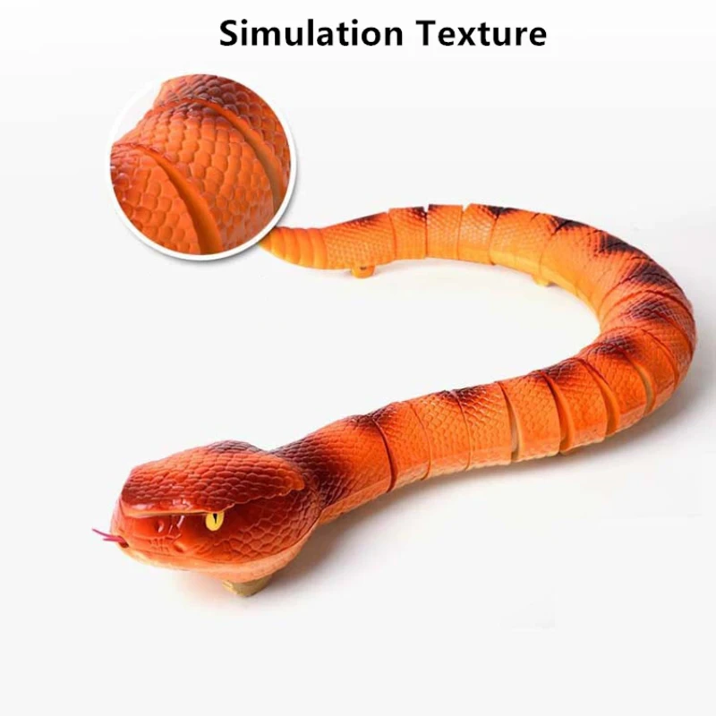 75CM Long Size Simulation Infrared Control Snake Stretch Tongue Fast Moving 15M Control Distance Tricky Electric RC Animal Toys