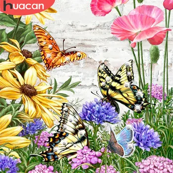 

HUACAN 5d Diamond Painting Mosaic Butterfly Cross Stitch Full Square Pictures Rhinestone Animal Embroidery Diy Handicraft