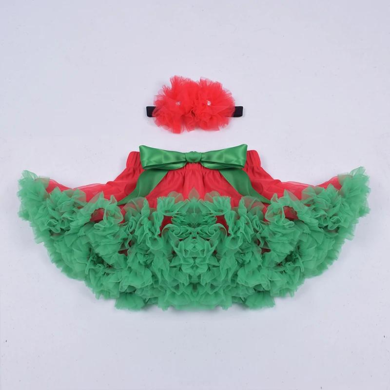 red and green Юбка-пачка принцессы для маленьких девочек модная Пышная юбка-американка для балерины детская одежда Вечерние балетные юбки для танцев - Цвет: red and green