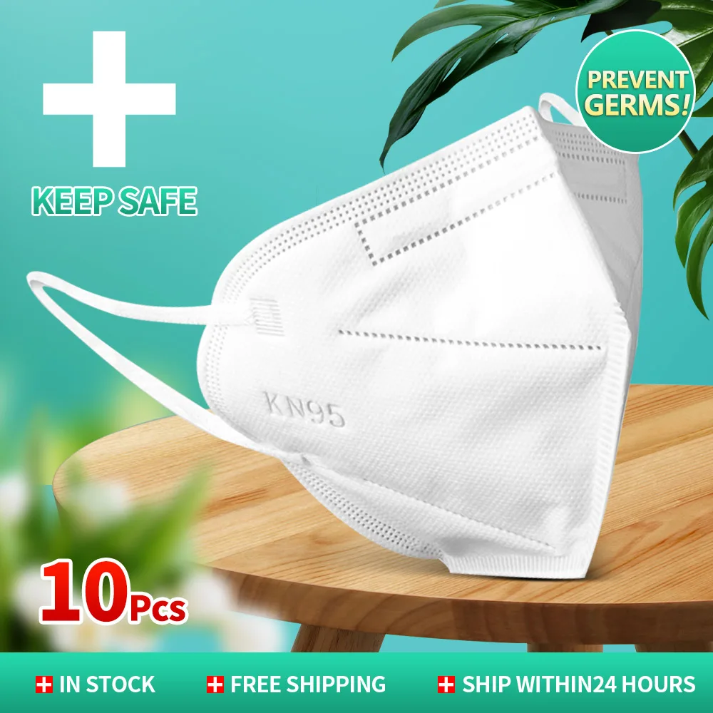

10 pcs KN95 Dustproof Anti-fog And Breathable Face Masks 95% Filtration Mouth Masks 4-Layer PM2.5 Anti Dust Mouth Muffle Cover