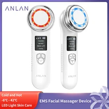 ANLAN 4 in 1 EMS dispositivo massaggiatore facciale ultrasuoni cura della pelle LED terapia della luce rimozione delle rughe EMS dispositivo di bellezza per il rafforzamento del viso
