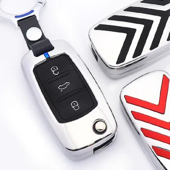 

Zinc alloy Car key Case Protective Cover Shell For Volkswagen Golf Bora Jetta POLO Passat Skoda Octavia A5 Fabia SEAT Ibiza Leon
